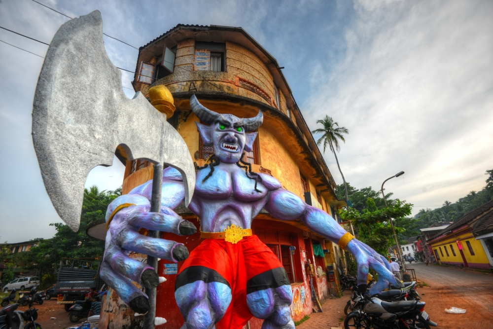  Narkasur effigy statue in Goa during Diwali festival
Best for cultural context and search relevance
